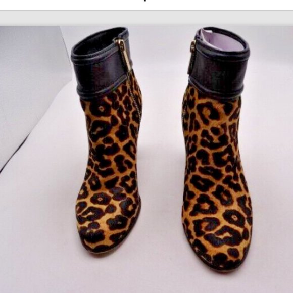 Michael Kors Leopard Calf Hair Ankle Booties Size 8 Pre Owned - Picture 5 of 5